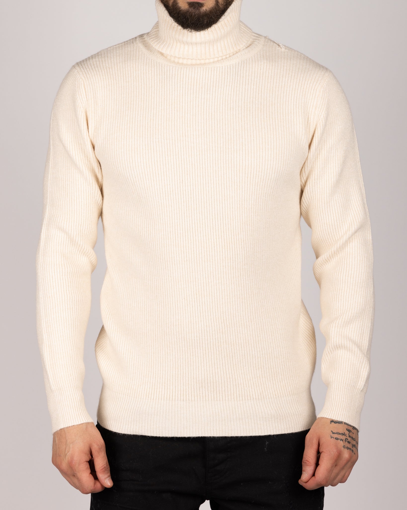 Knitted Roll Neck Sweater White