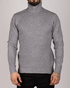 Knitted Roll Neck Sweater Grey