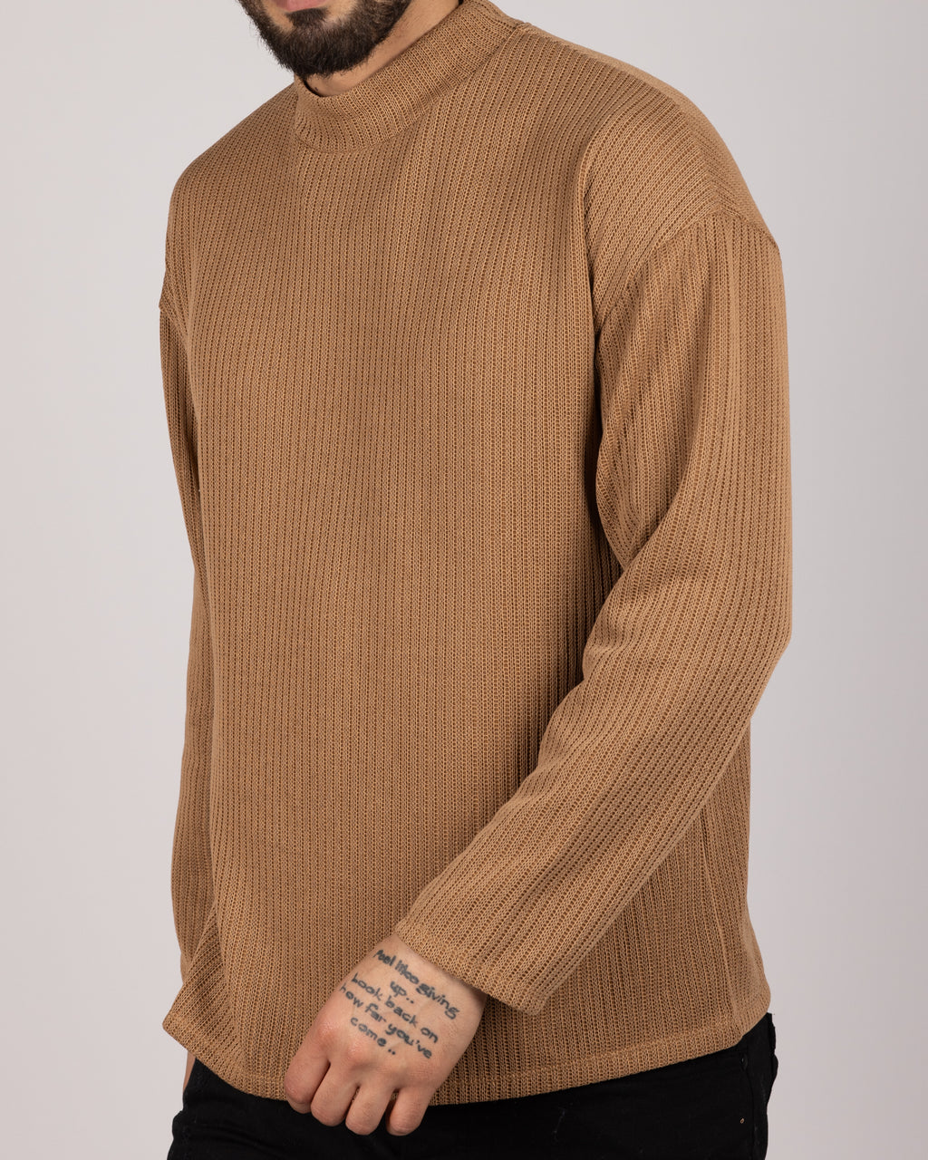 Oversized Casual Sweatshirt Camel