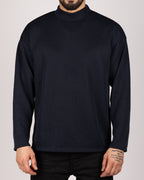 Oversized Casual Sweatshirt Navy