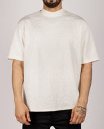 Leaf Pattern Crew Neck T-Shirt White
