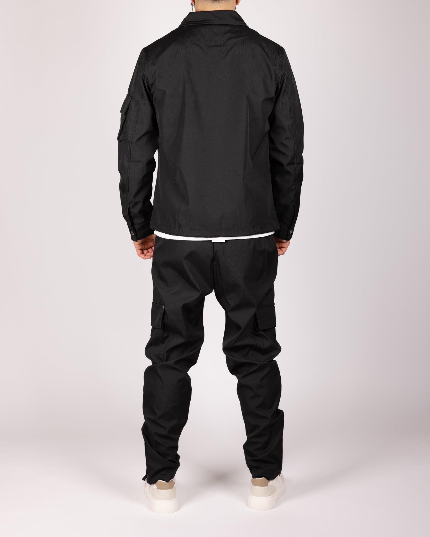 Utility Cargo Jacket and Joggers Set Black