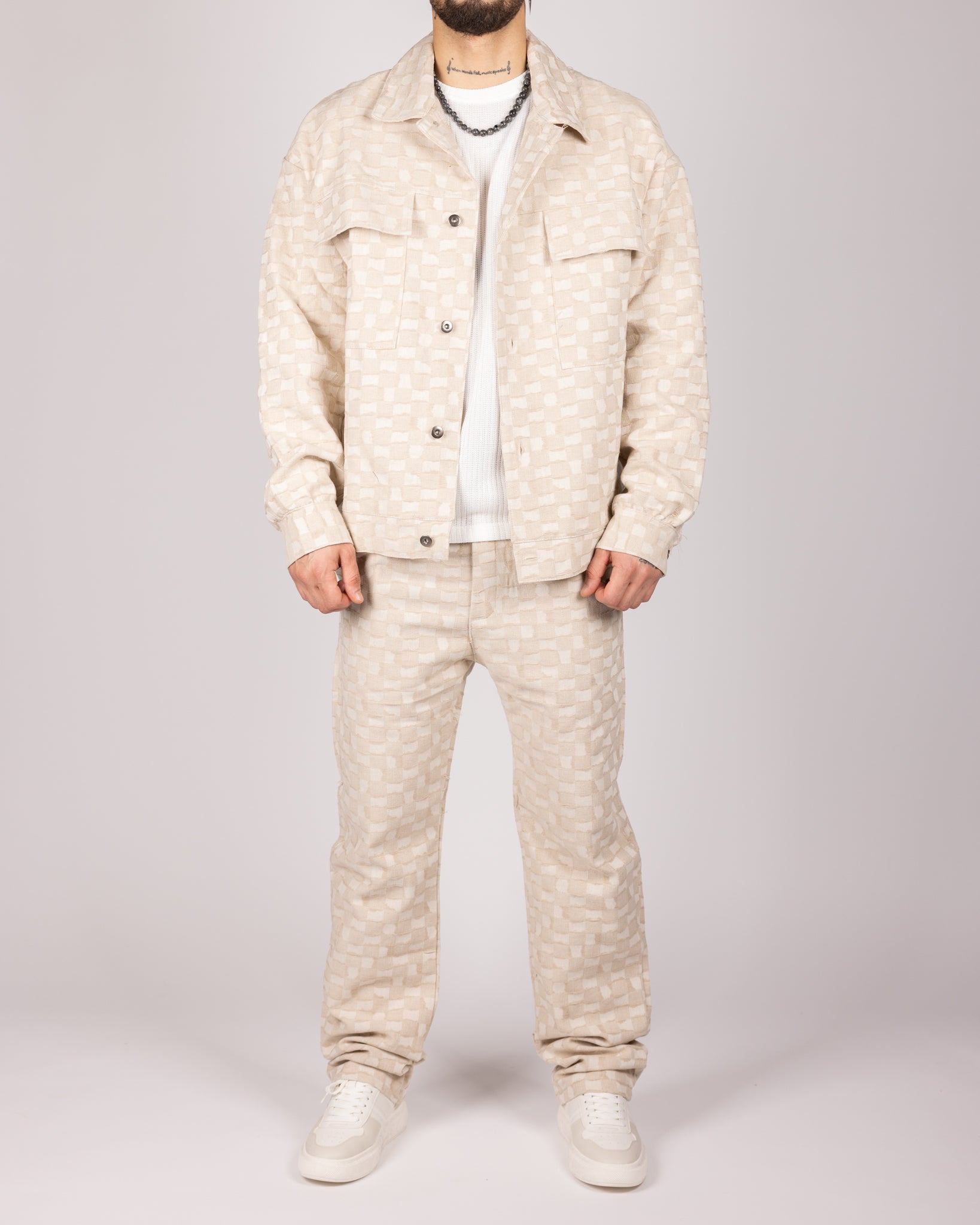 Check Pattern Jacket & Trousers Set