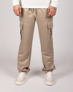 Flap Pocket Cargo Joggers Beige