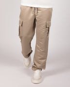 Flap Pocket Cargo Joggers Beige
