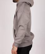 Embroidered Broken Heart Hoodie Grey