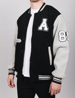 Wolf Design Baseball Bomber Black