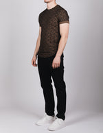 Muscle Fit Brown Maze T-Shirt