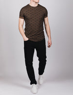 Muscle Fit Brown Maze T-Shirt