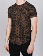 Muscle Fit Brown Maze T-Shirt
