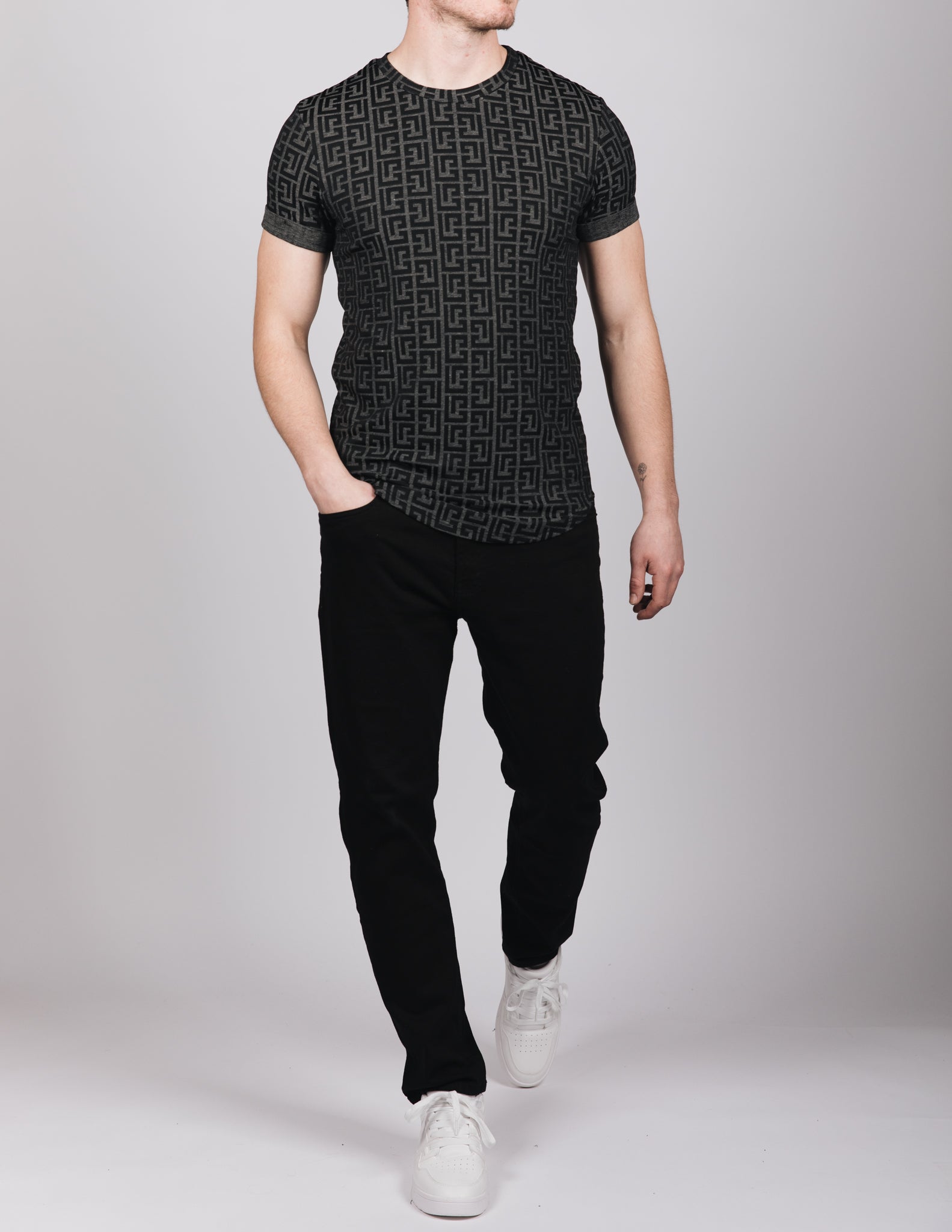Muscle Fit Black Maze T-Shirt