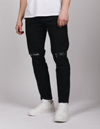 Black Knee Ripped Jeans