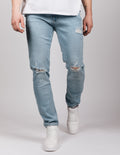 Light Blue Knee Ripped Jeans