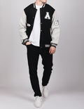 Wolf Design Baseball Bomber Black