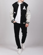Wolf Design Baseball Bomber Black