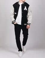 Wolf Design Baseball Bomber Black