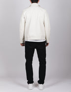 Cream PU Jacket With Tan Pocket