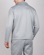 Blue Herringbone Half Zip Shirt
