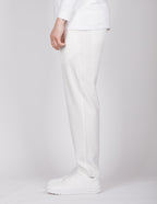 White Drawstring Casual Trousers