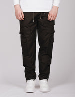 Brown Button Detail Cargo Joggers