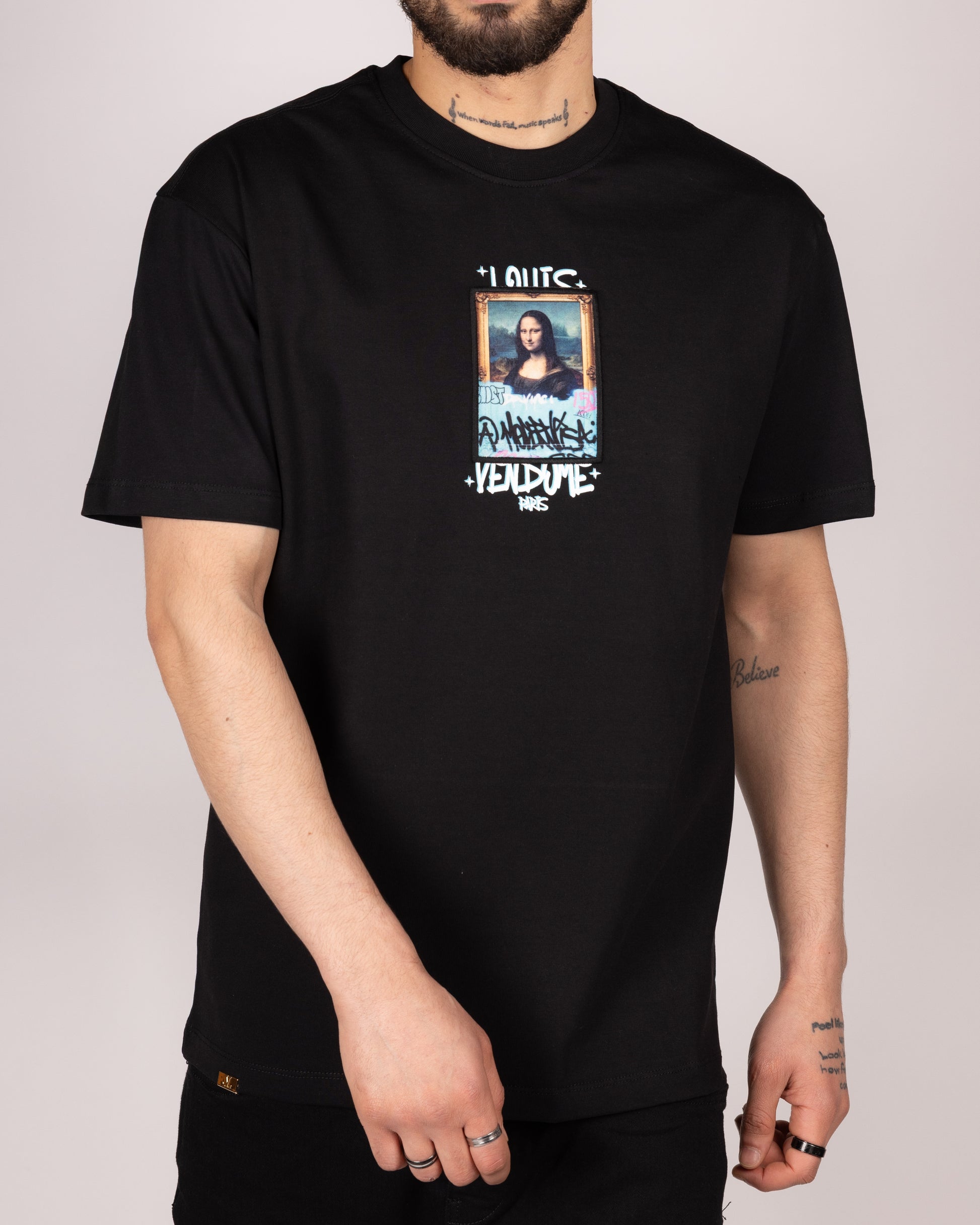 Graffiti Diamante Mona Lisa Art T-Shirt