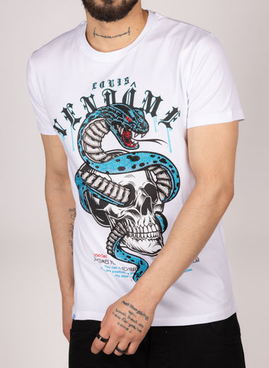 Diamante Venom Skull Serpent T-Shirt