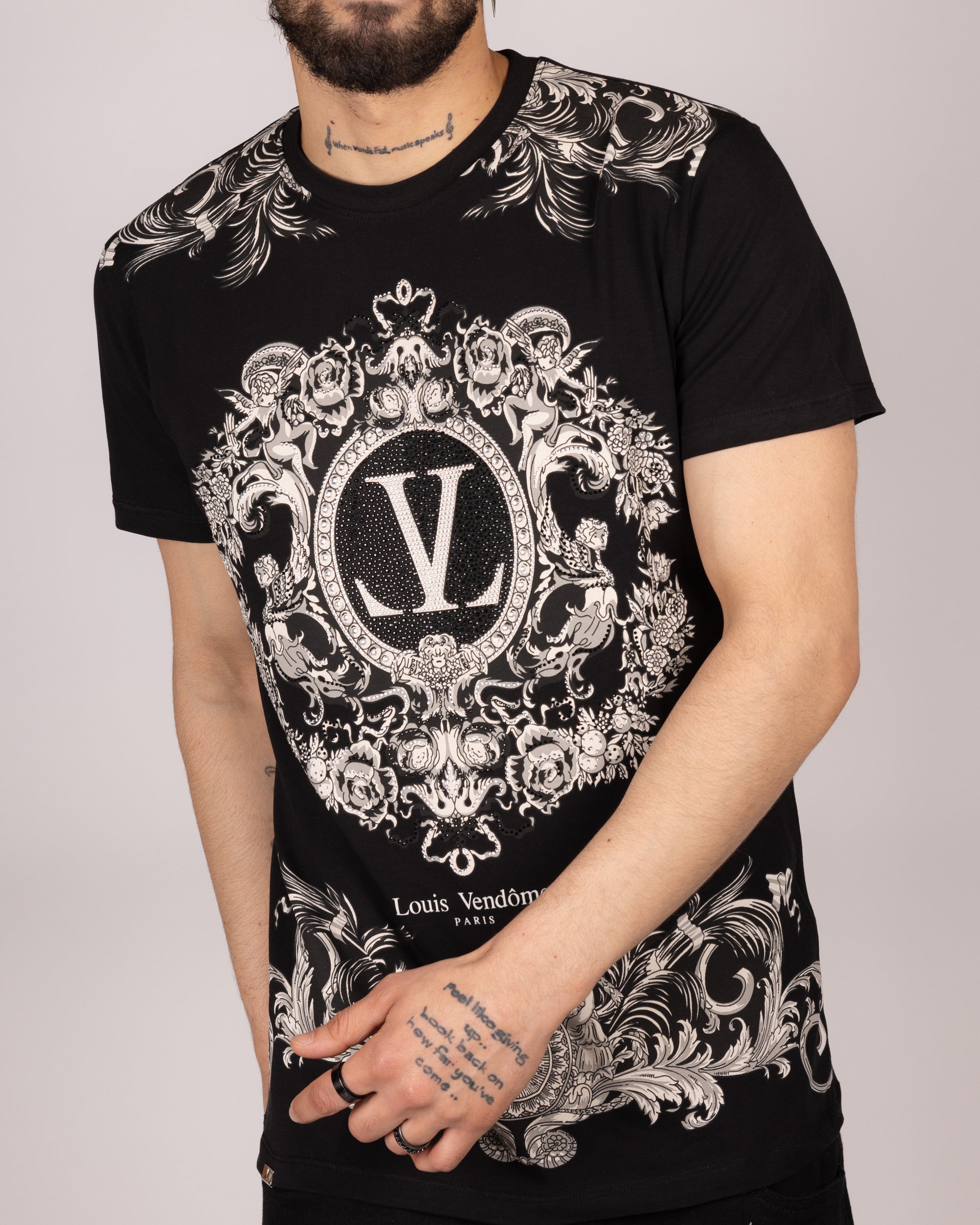 Baroque Crest Diamante T-Shirt