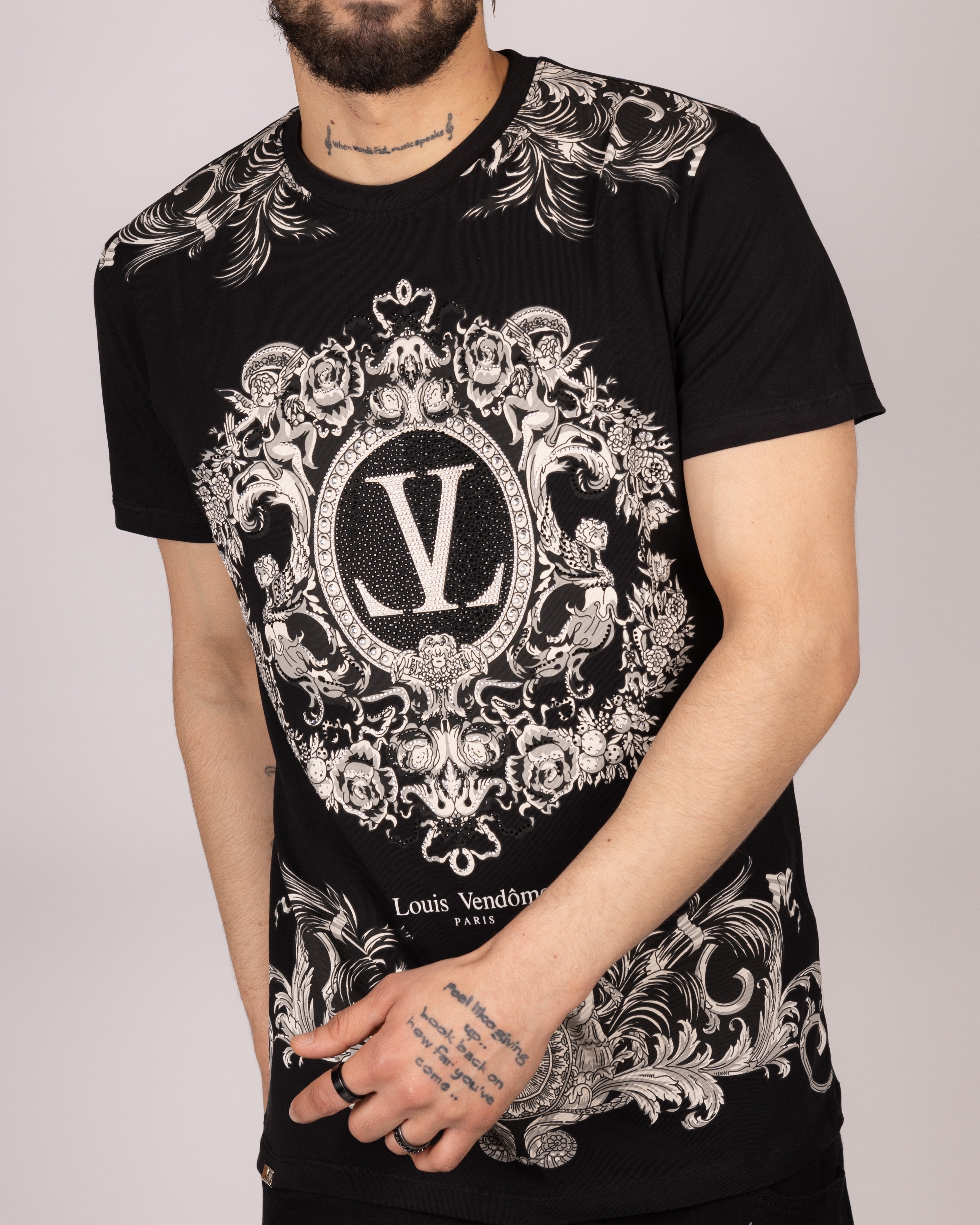 Baroque Crest Diamante T-Shirt