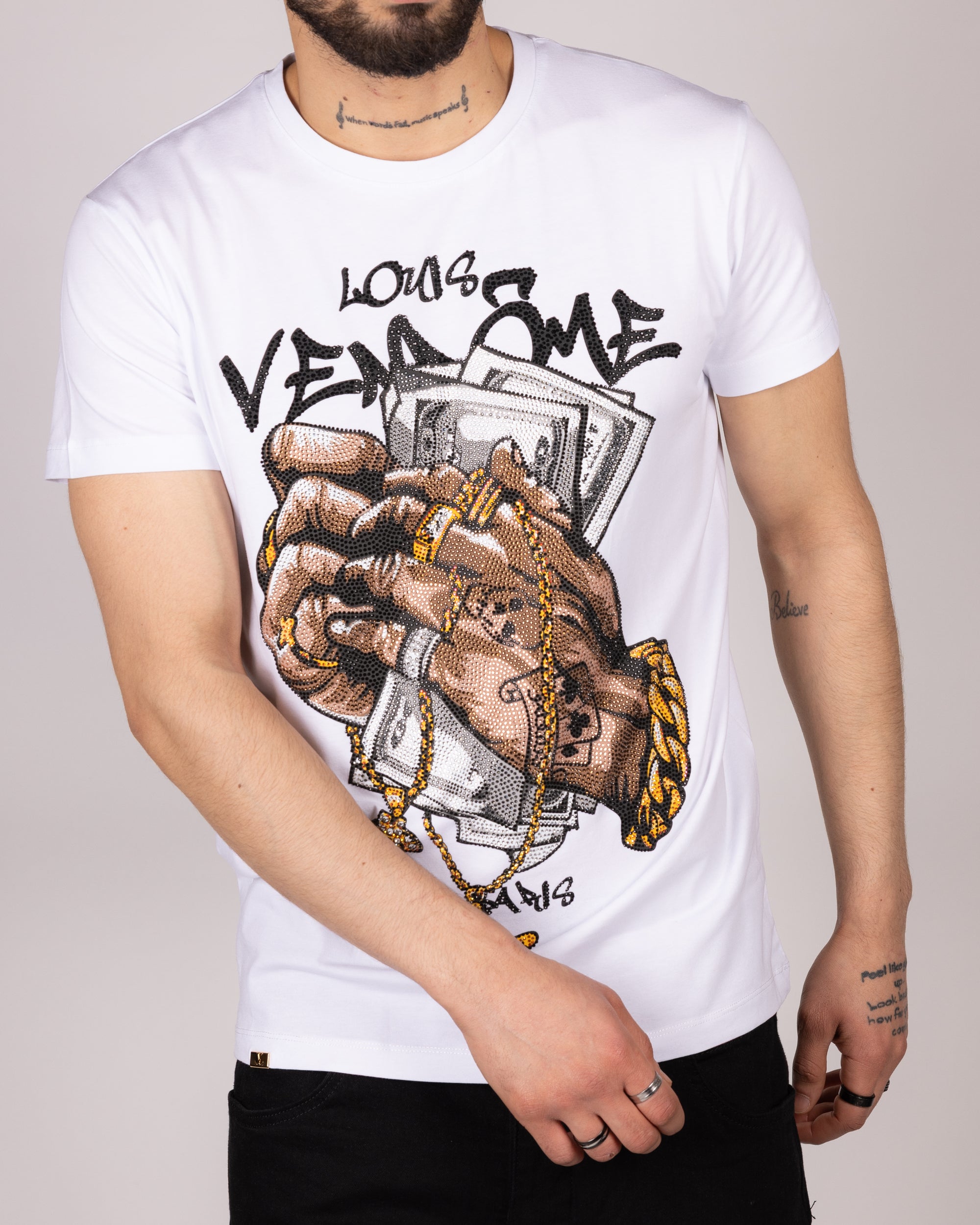 Money Grip Diamante Graphic T-Shirt