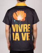 Cuban Collar Vivre La Vie Floral Print Shirt