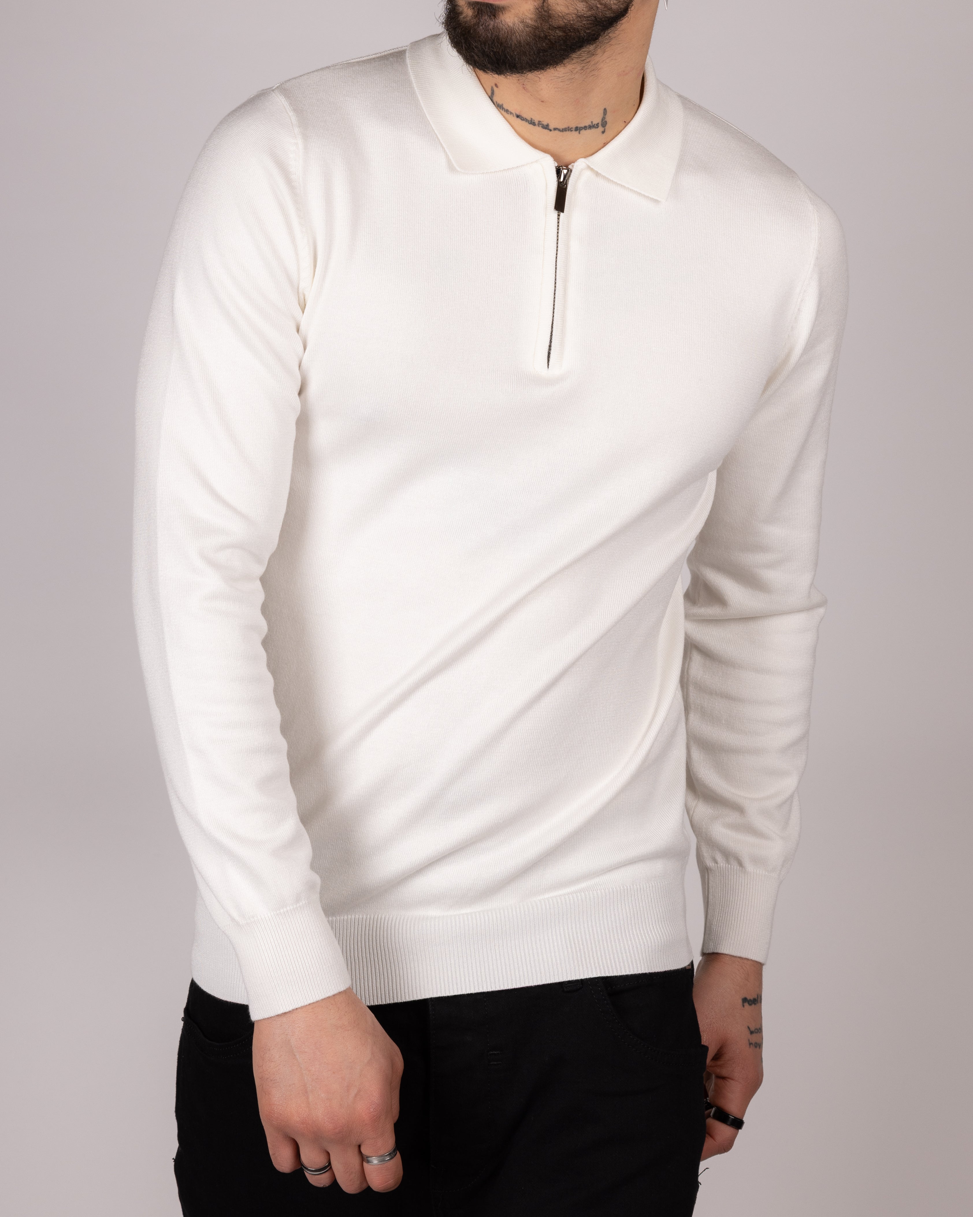 Quarter Zip Long Sleeve Polo Sweater