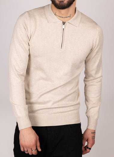 Quarter Zip Long Sleeve Polo Sweater