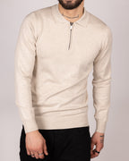 Quarter Zip Long Sleeve Polo Sweater