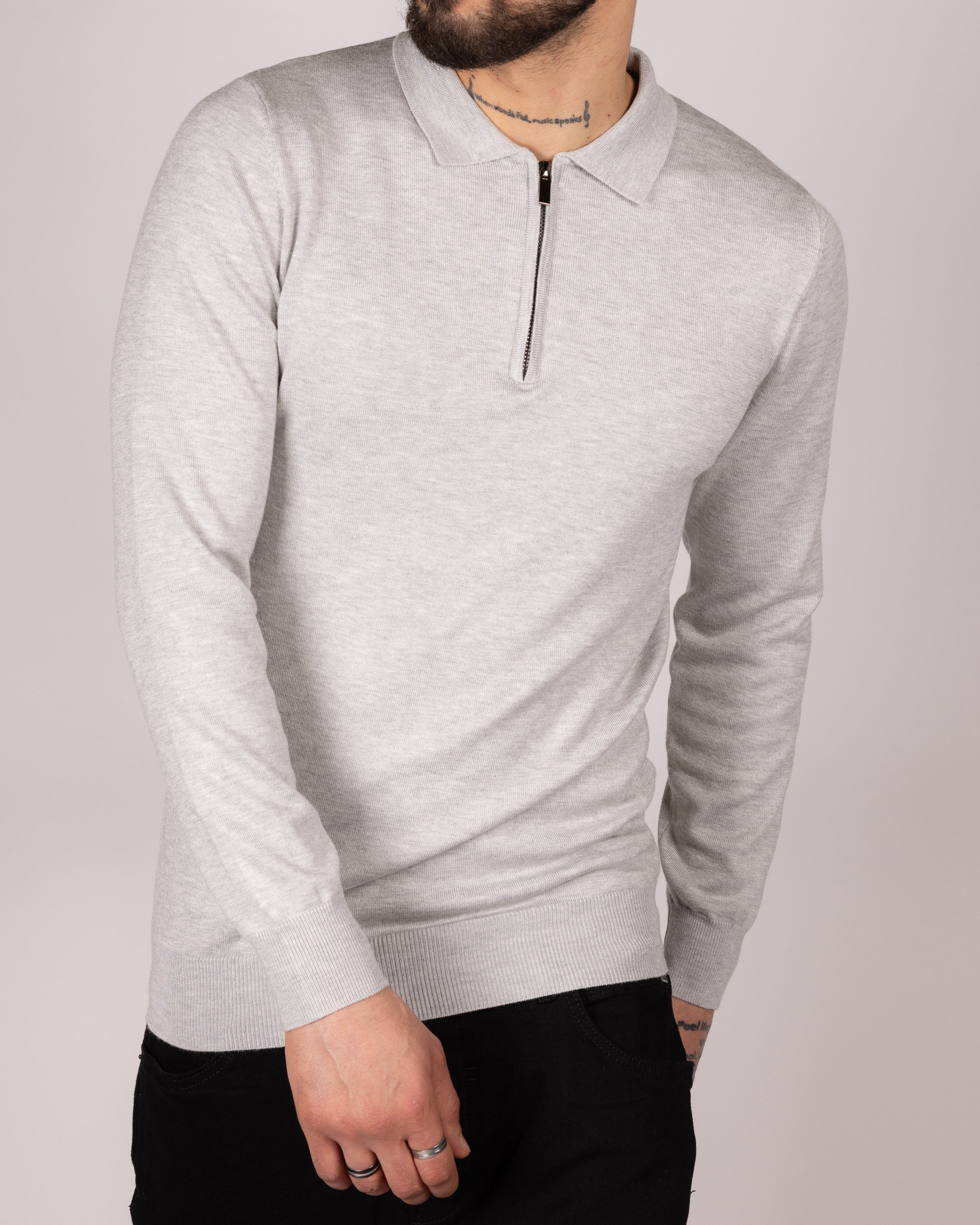 Quarter Zip Long Sleeve Polo Sweater