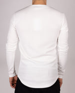 White Textured Long Sleeve Top