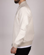 Bomber Faux Leather Jacket With Ribbed Trim
