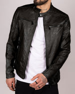 Vintage Faux Leather Biker Jacket