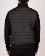 Quilted Zip Up Jacket With Knitted Sleeves