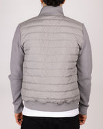 Quilted Zip Up Jacket With Knitted Sleeves