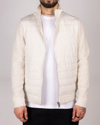 Quilted Zip Up Jacket With Knitted Sleeves