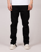 Slim Fit Denim Black Jeans With Exposed Ankle Zippers