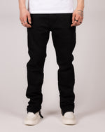 Slim Fit Denim Black Jeans With Exposed Ankle Zippers
