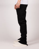Slim Fit Denim Black Jeans With Exposed Ankle Zippers