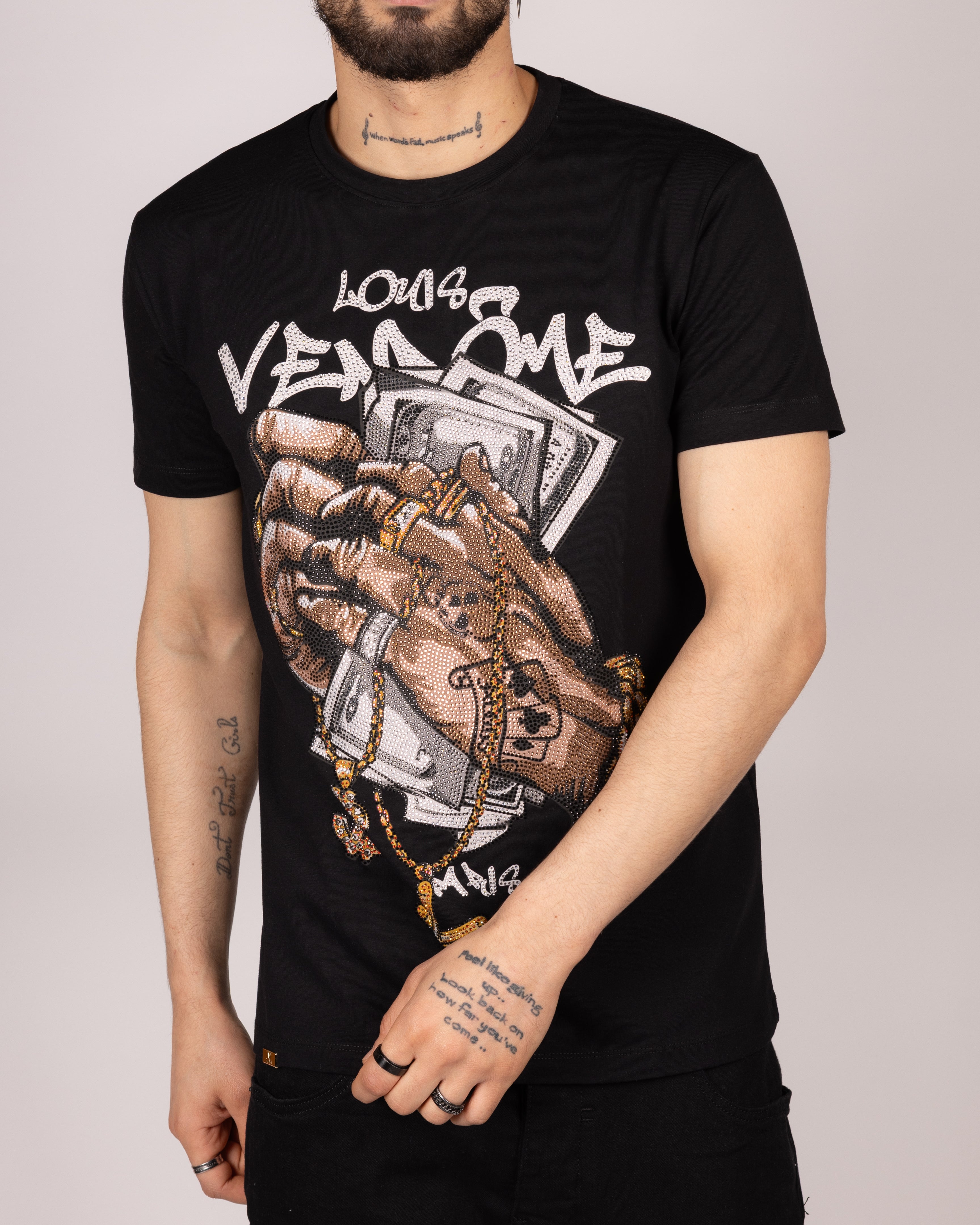 Money Grip Diamante Graphic T-Shirt