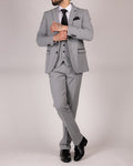 Bromley - Silver Grey Check Three Piece Suit