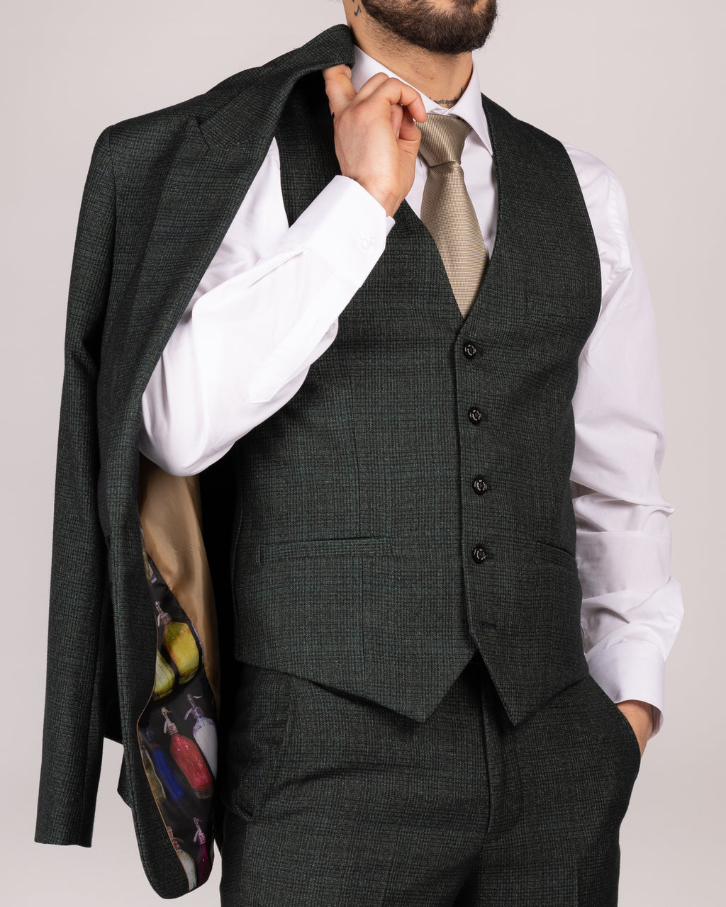 Caridi - Olive Slim Fit Waistcoat