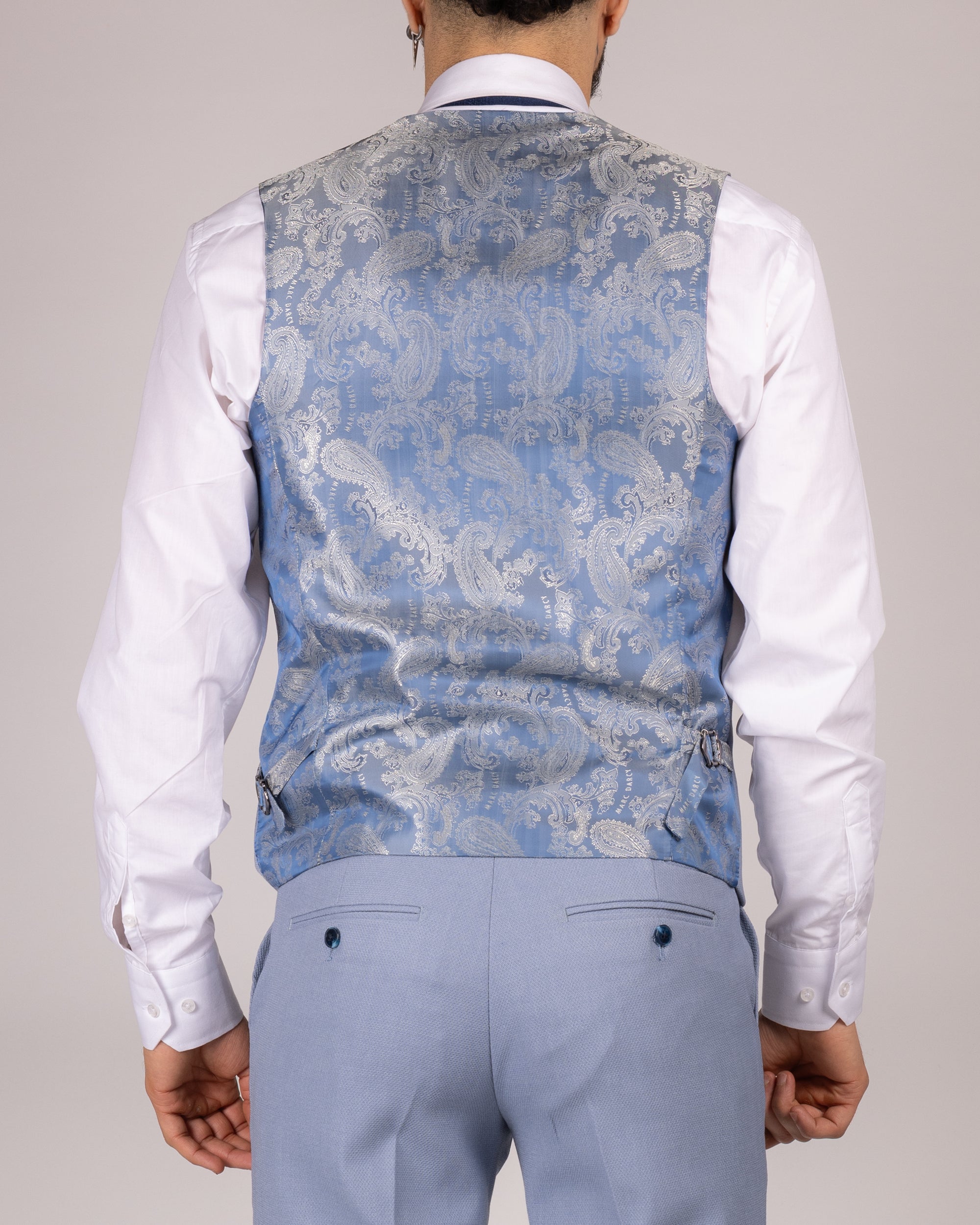 HM5 - Sky Blue Single Breasted Waistcoat