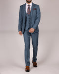 Finley - Teal Blue Three Piece Suit