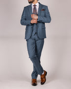 Finley - Teal Blue Tailored Trousers