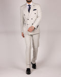 Grant - Stone Pinstripe Double Breasted Suit